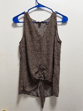 Michael Kors Bundle Womens Sz S Brown Blue Leopard Print Sleeveless Office Light